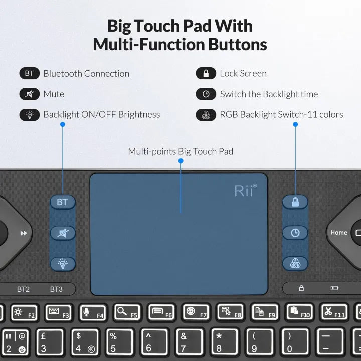 Folding Bluetooth Keyboard | Ultra-Slim Portable Wireless Keyboard with Rechargeable Battery