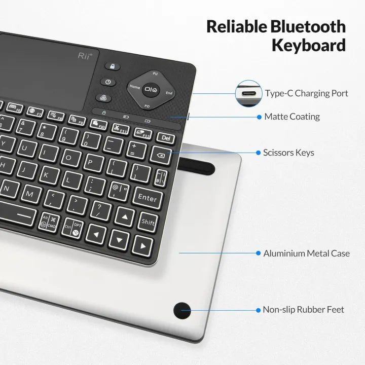 Folding Bluetooth Keyboard | Ultra-Slim Portable Wireless Keyboard with Rechargeable Battery